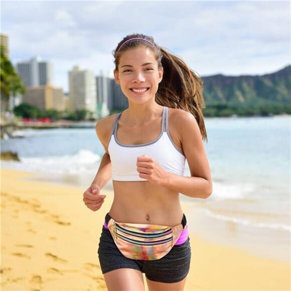 2 Pieces Holographic Fanny Pack for Women Colorful Sport Waist Bag Pack - Picture 6 of 6